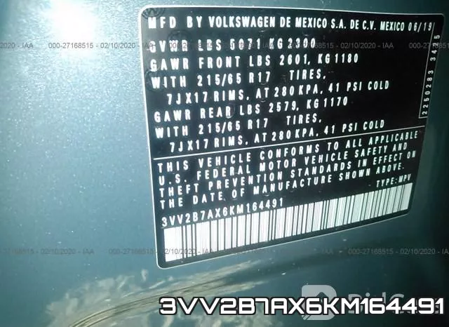 3VV2B7AX6KM164491 фото 8