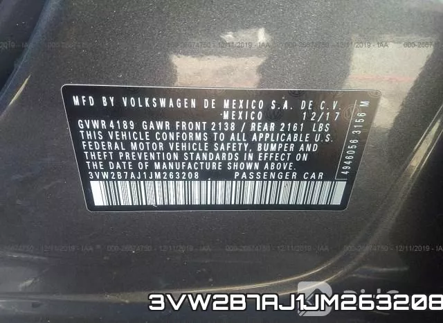 3VW2B7AJ1JM263208 фото 7