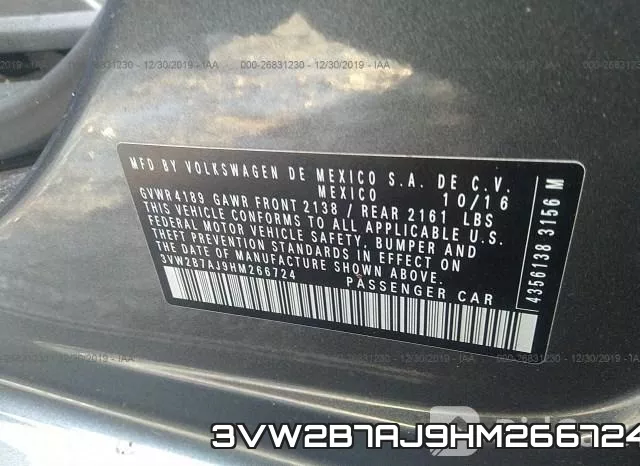 3VW2B7AJ9HM266724 фото 4