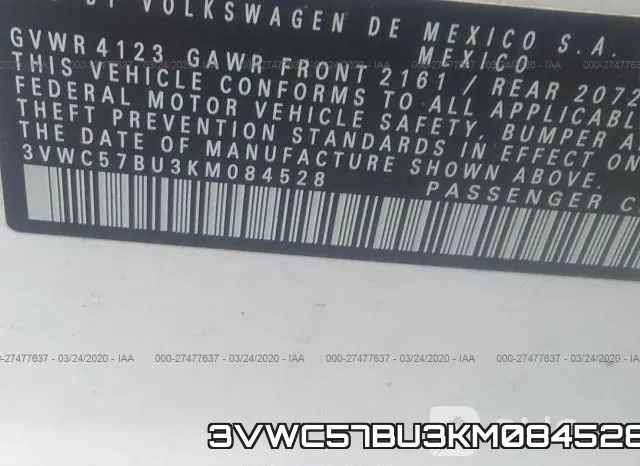 3VWC57BU3KM084528 фото 8