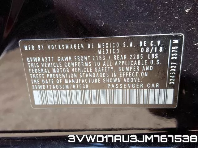 3VWD17AU3JM767538 фото 2