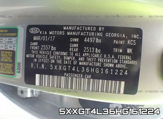 5XXGT4L36HG161224 фото 7
