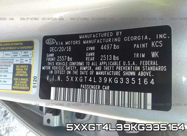 5XXGT4L39KG335164 фото 6