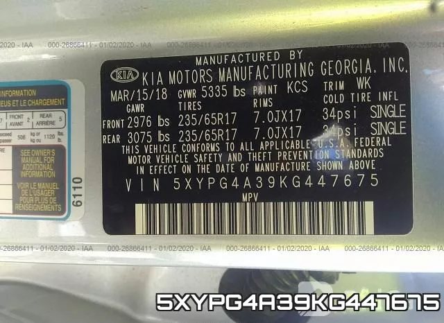 5XYPG4A39KG447675 фото 9