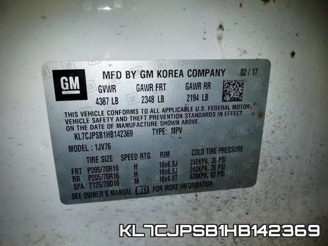 KL7CJPSB1HB142369 фото 2