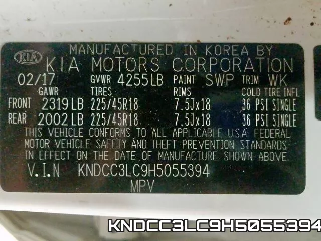 KNDCC3LC9H5055394 фото 2