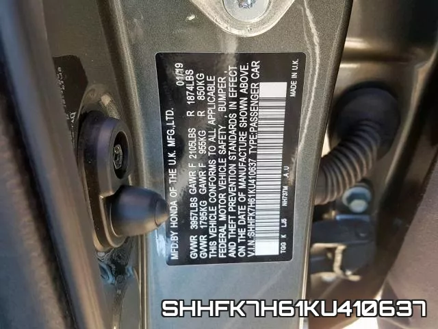 SHHFK7H61KU410637 фото 2