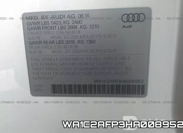 WA1C2AFP3HA008952 фото 7
