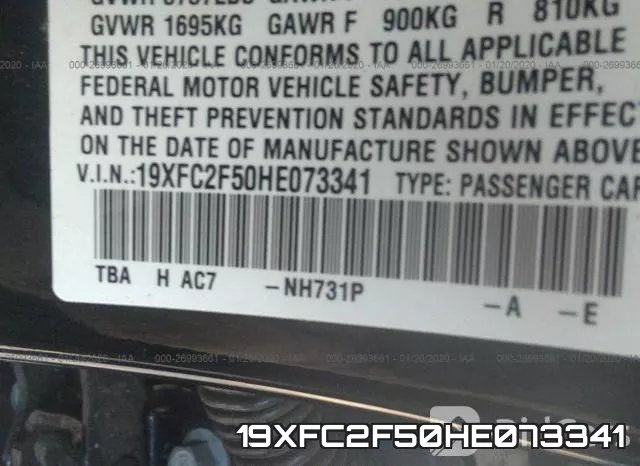 19XFC2F50HE073341 фото 7