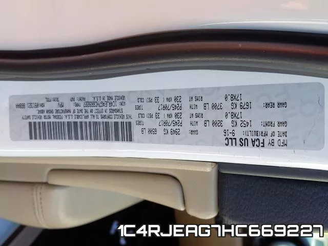1C4RJEAG7HC669227 фото 2