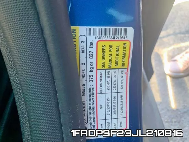 1FADP3F23JL210816 фото 2