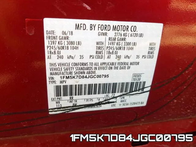 1FM5K7D84JGC00795 фото 2