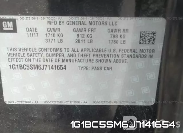 1G1BC5SM6J7141654 фото 6