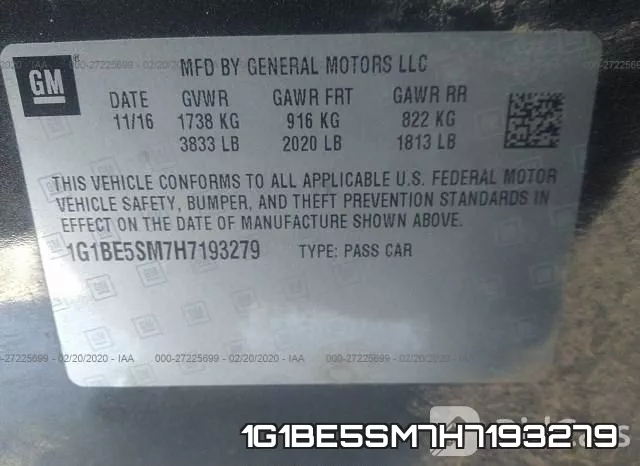 1G1BE5SM7H7193279 фото 4