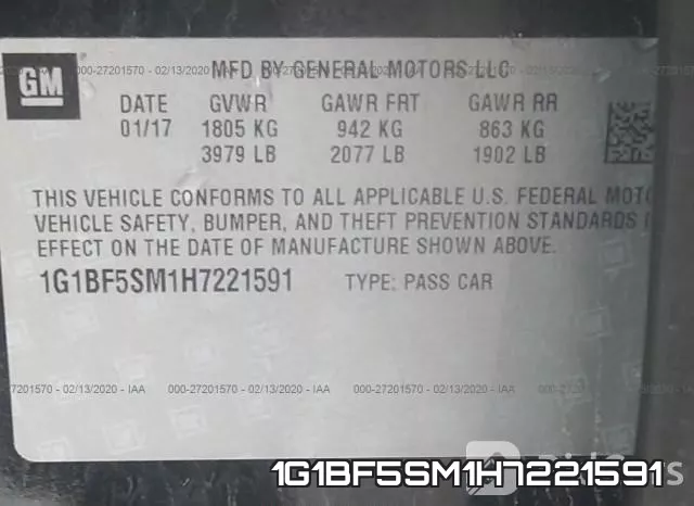 1G1BF5SM1H7221591 фото 8