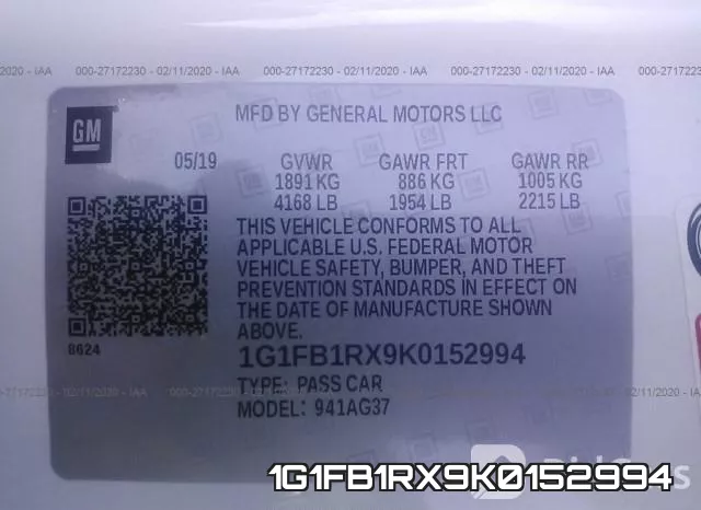 1G1FB1RX9K0152994 фото 6
