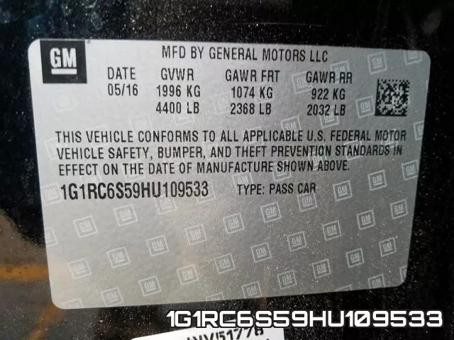 1G1RC6S59HU109533 фото 2