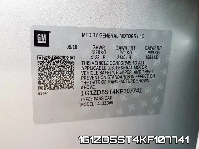 1G1ZD5ST4KF107741 фото 2