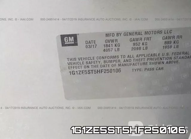 1G1ZE5ST5HF250106 фото 7