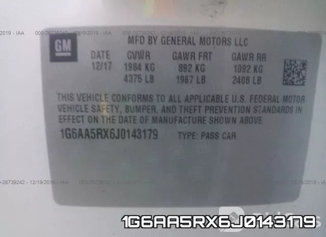 1G6AA5RX6J0143179 фото 8