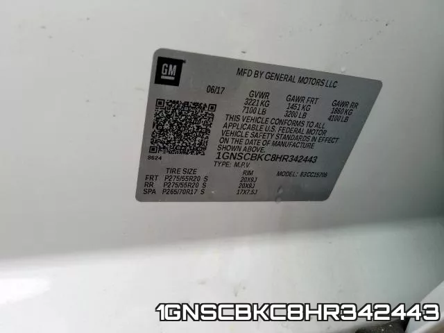 1GNSCBKC8HR342443 фото 2