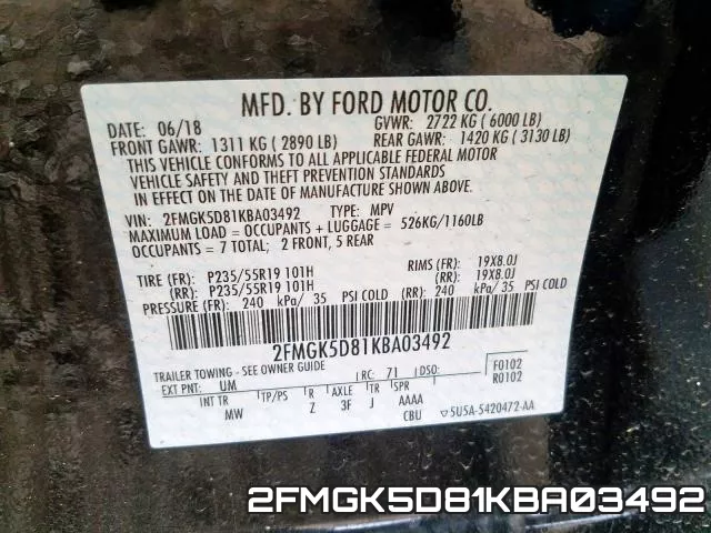 2FMGK5D81KBA03492 фото 2