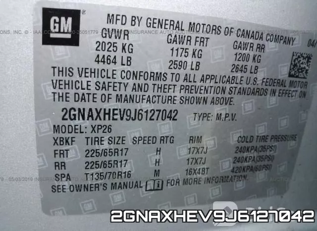 2GNAXHEV9J6127042 фото 5