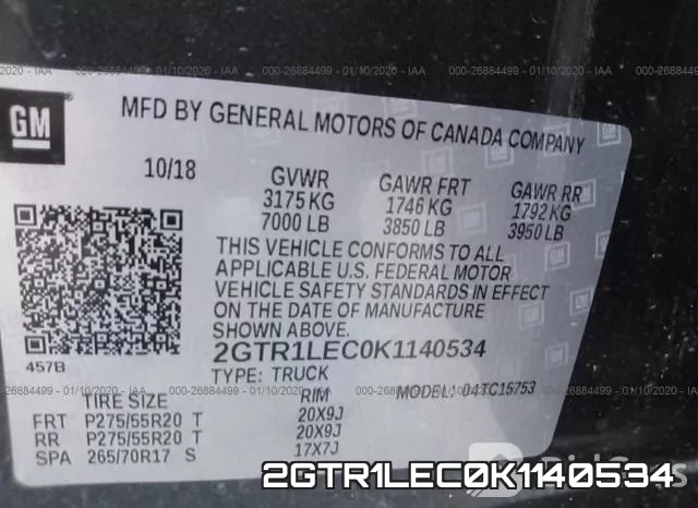 2GTR1LEC0K1140534 фото 8
