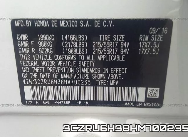 3CZRU6H38HM700235 фото 7