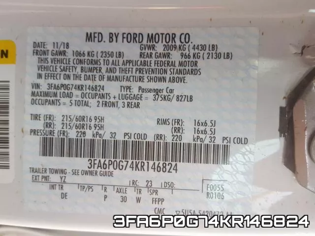 3FA6P0G74KR146824 фото 2