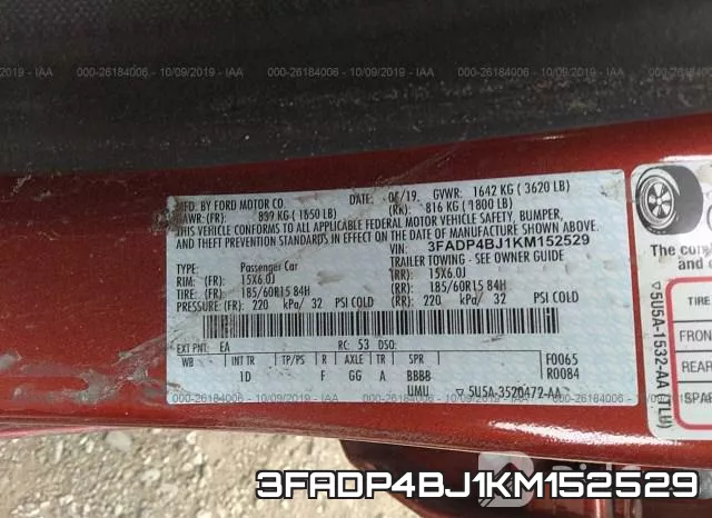 3FADP4BJ1KM152529 фото 6