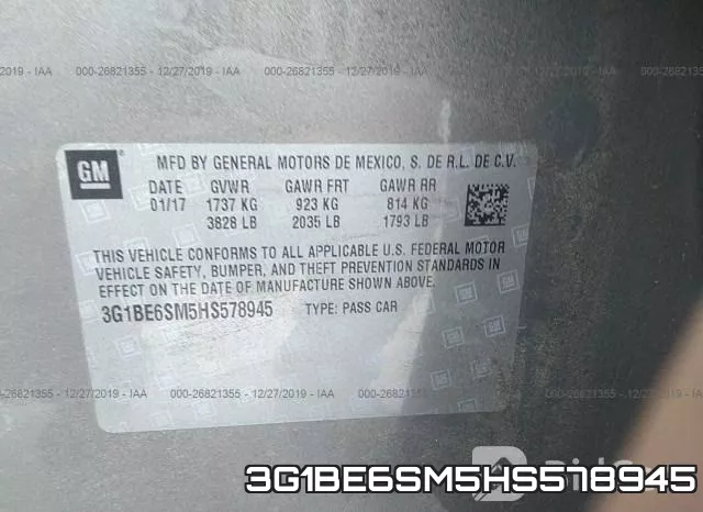 3G1BE6SM5HS578945 фото 9