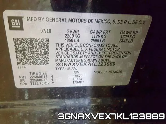 3GNAXVEX7KL123889 фото 2