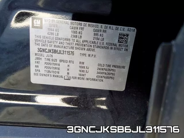 3GNCJKSB6JL311576 фото 2