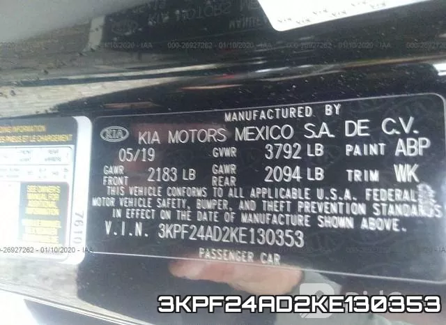 3KPF24AD2KE130353 фото 7