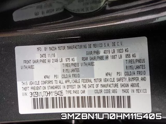 3MZBN1U70HM115405 фото 2