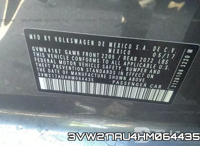 3VW217AU4HM064435 фото 7