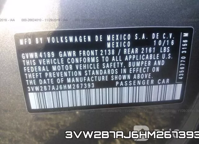 3VW2B7AJ6HM267393 фото 6