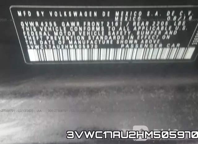 3VWC17AU2HM505970 фото 7