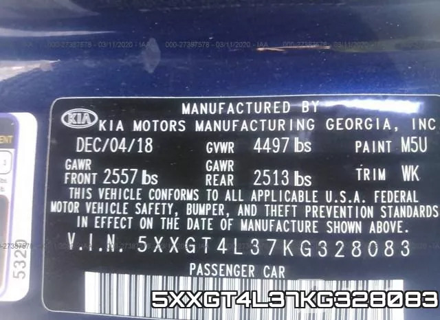 5XXGT4L37KG328083 фото 8
