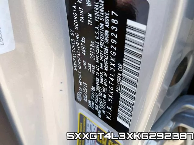 5XXGT4L3XKG292387 фото 2
