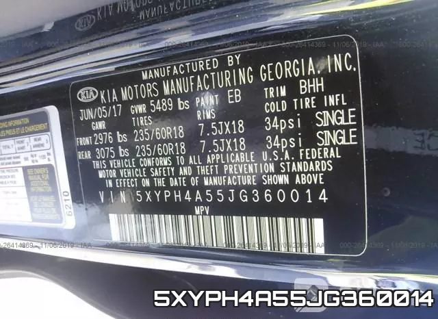 5XYPH4A55JG360014 фото 6