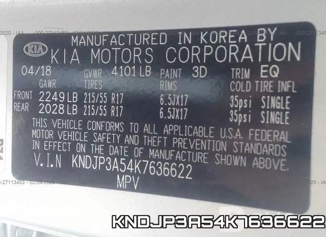 KNDJP3A54K7636622 фото 6