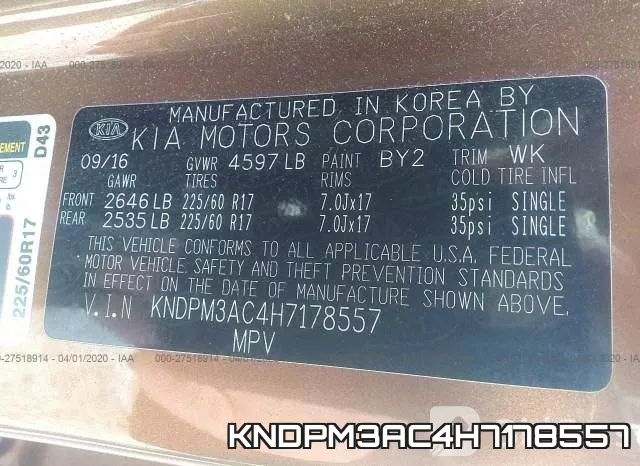 KNDPM3AC4H7178557 фото 8