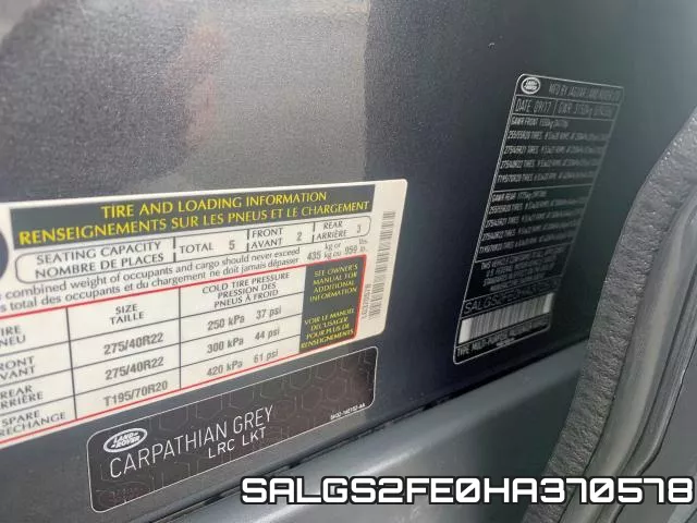 SALGS2FE0HA370578 фото 2