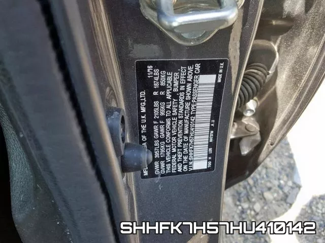 SHHFK7H57HU410142 фото 2
