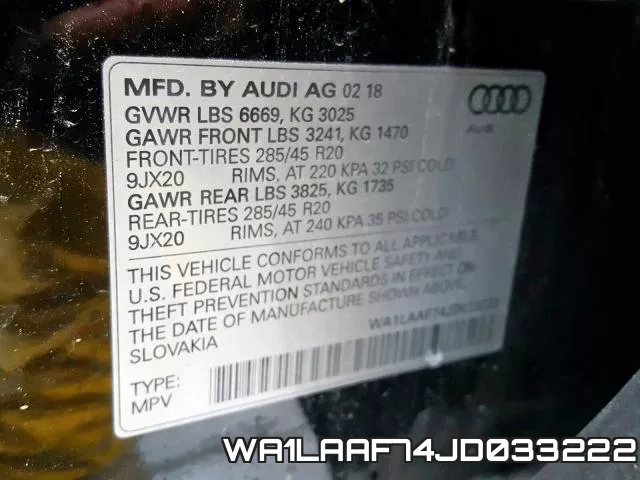 WA1LAAF74JD033222 фото 2