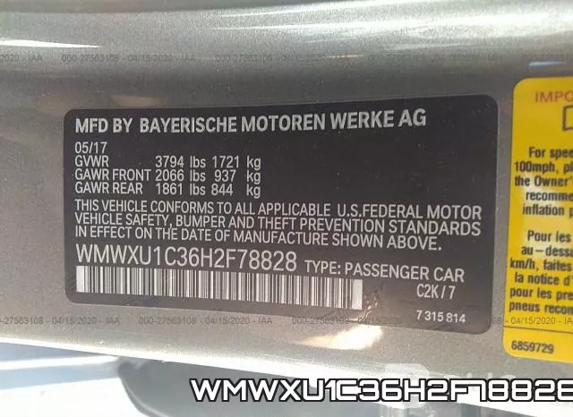 WMWXU1C36H2F78828 фото 9
