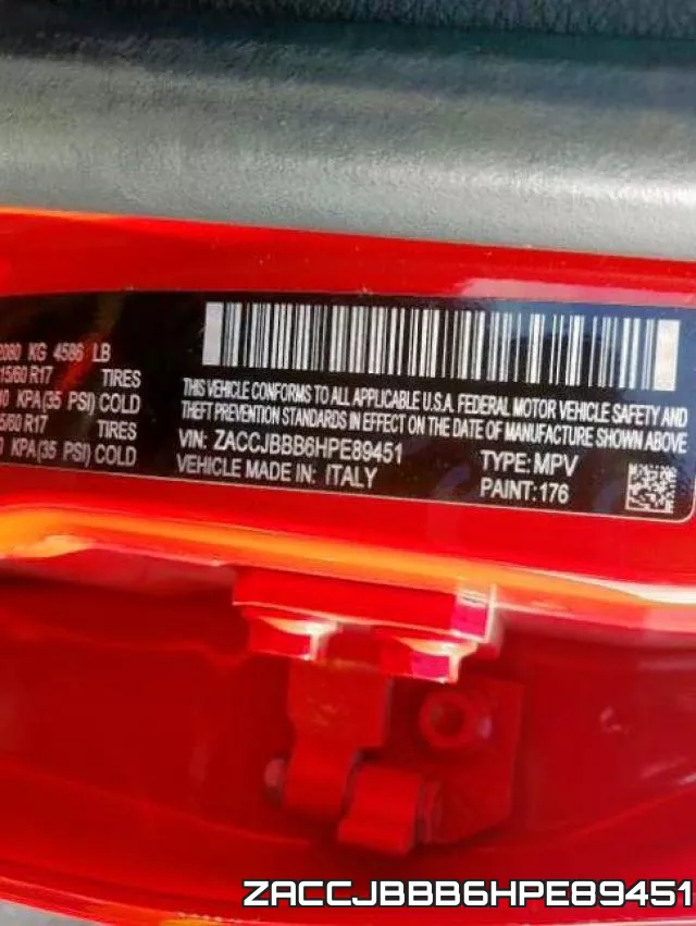ZACCJBBB6HPE89451 фото 2
