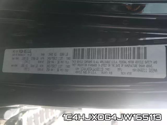 1C4HJXDG4JW165113 фото 2